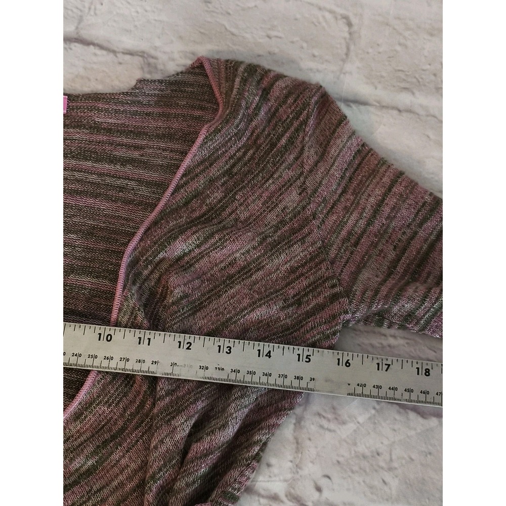 VTG Y2K Purple Blend Long Bell Sleeve Wrap Crossover Lettuce Edge Juniors Medium - Picture 6 of 9